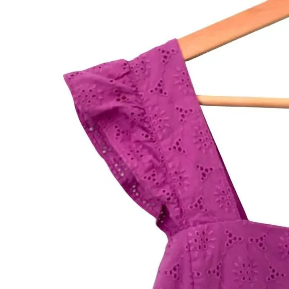 Draper James Maddie Babydoll Dress in Purple Eyelet Cotton Size XS - Picture 6 of 12